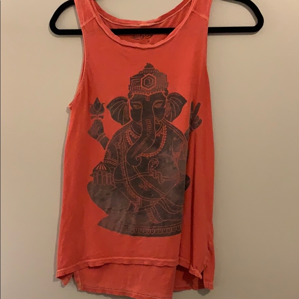 red meditating elephant blouse